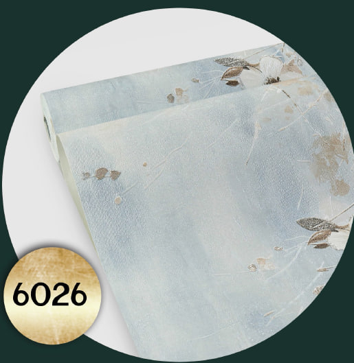 کاغذ دیواری آبی گل دار قابل شستشو از برند فانتوم کد 6026 قابل شستشو میباشد